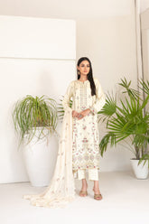 3-PC Unstitched Fancy Embroidered Viscose Najwa By Tawakkal Fabrics | D-4389